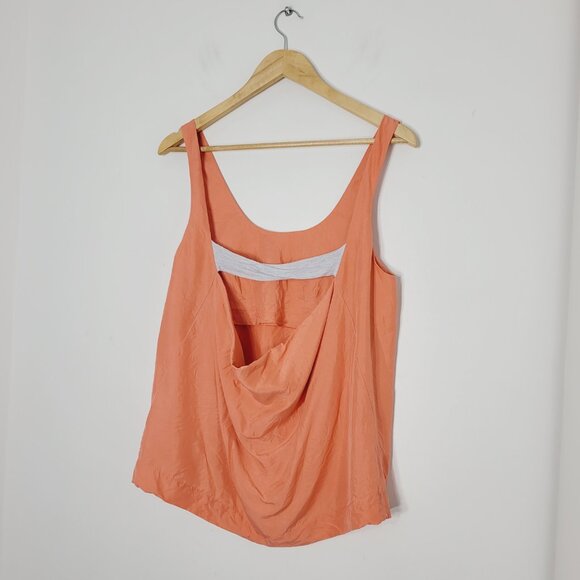 Hurley Women's Orange 100% Silk Sleeveless Scoop Neck Tank Top Loose Fit Size XS - Picture 2 of 9